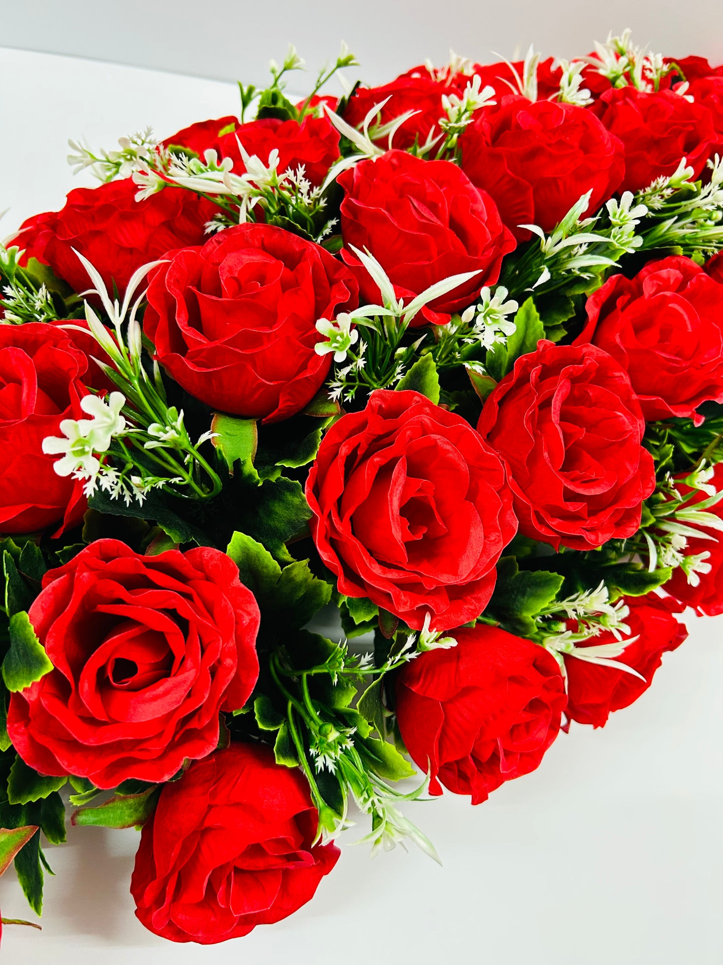 Copribara rose rosse in seta
