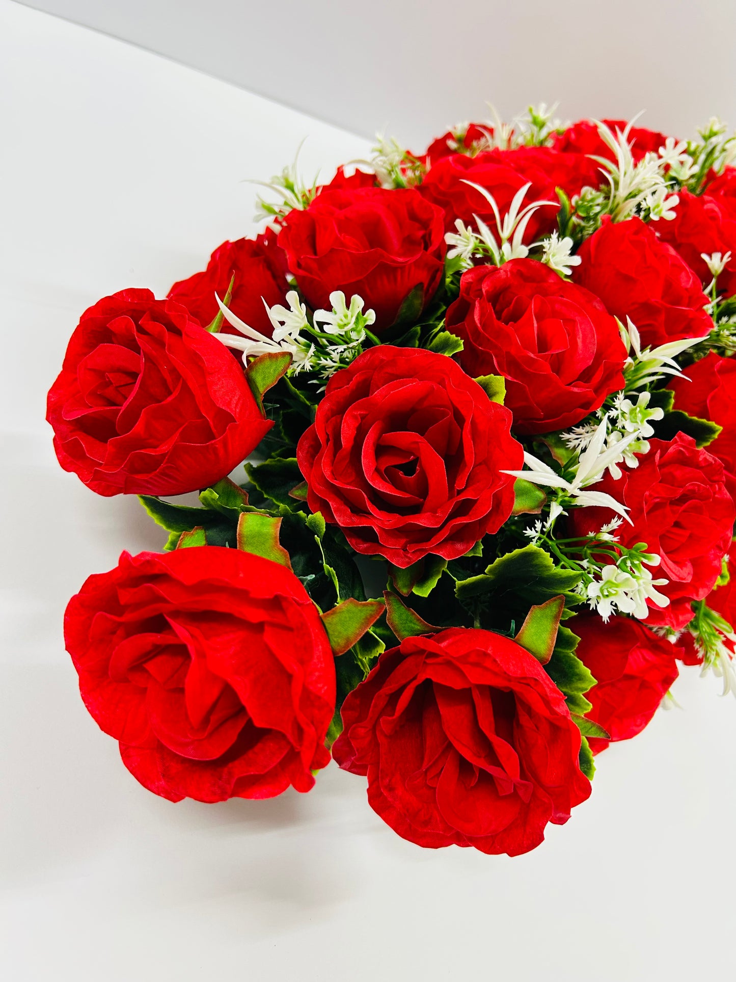 Copribara rose rosse in seta